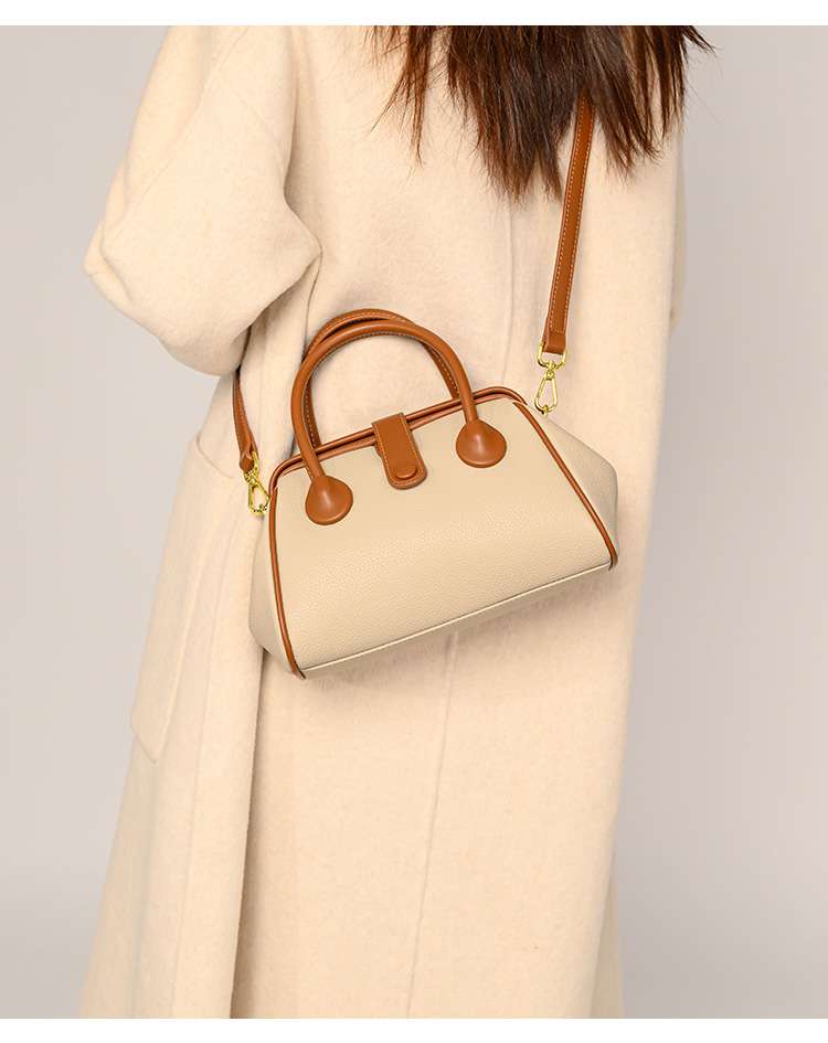 レザーバッグレディース シンプルミニボストンバッグ