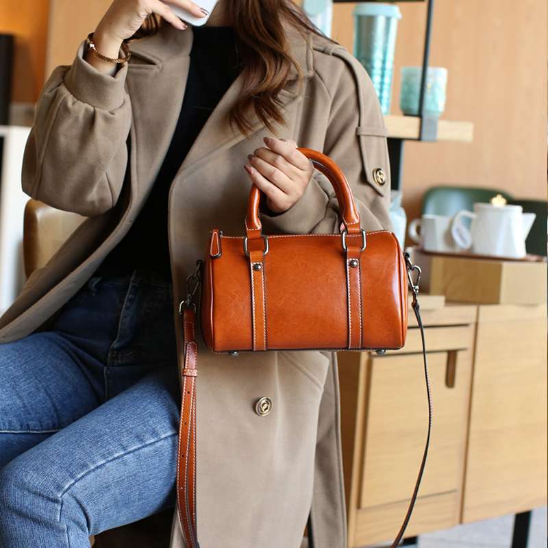 レザーバッグレディース ミニボストンバッグ