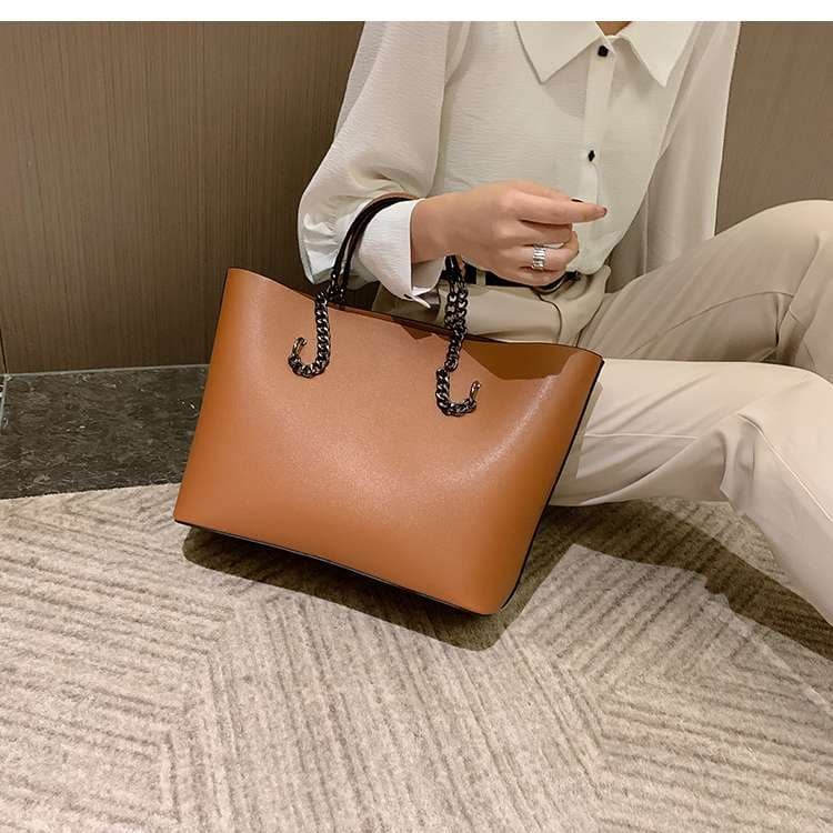 レザーバッグレディース チェーンハンドルトート