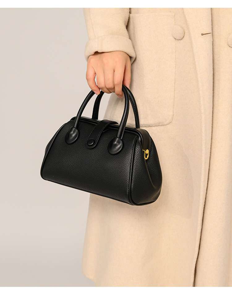 レザーバッグレディース シンプルミニボストンバッグ