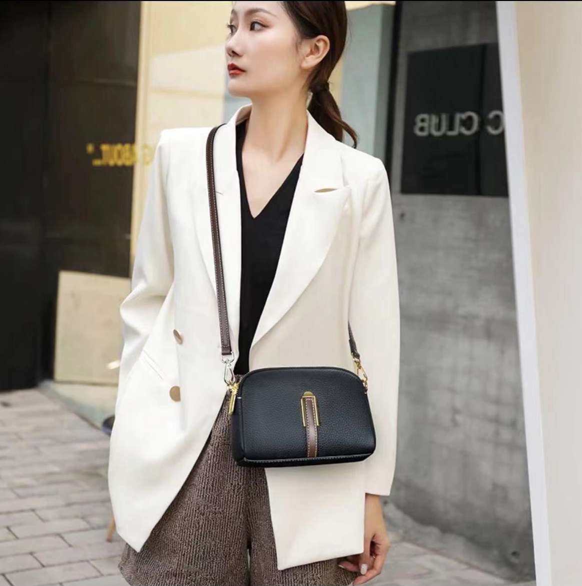 レザーバッグレディース シンプル ミニショルダーバッグ