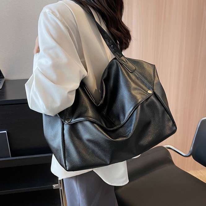 レザーバッグレディース シンプル大容量トートバッグ