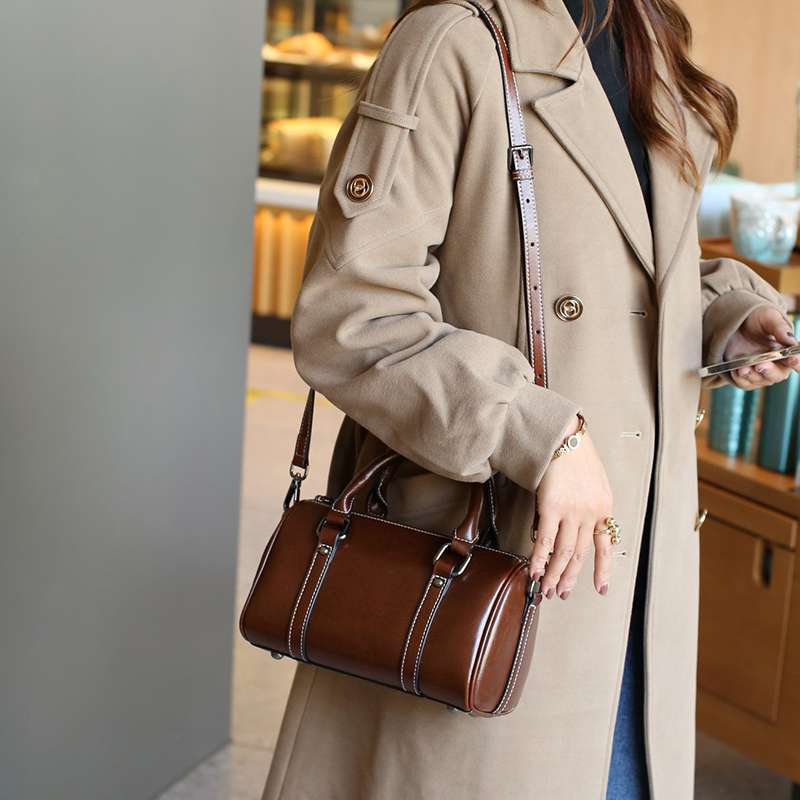 レザーバッグレディース ミニボストンバッグ