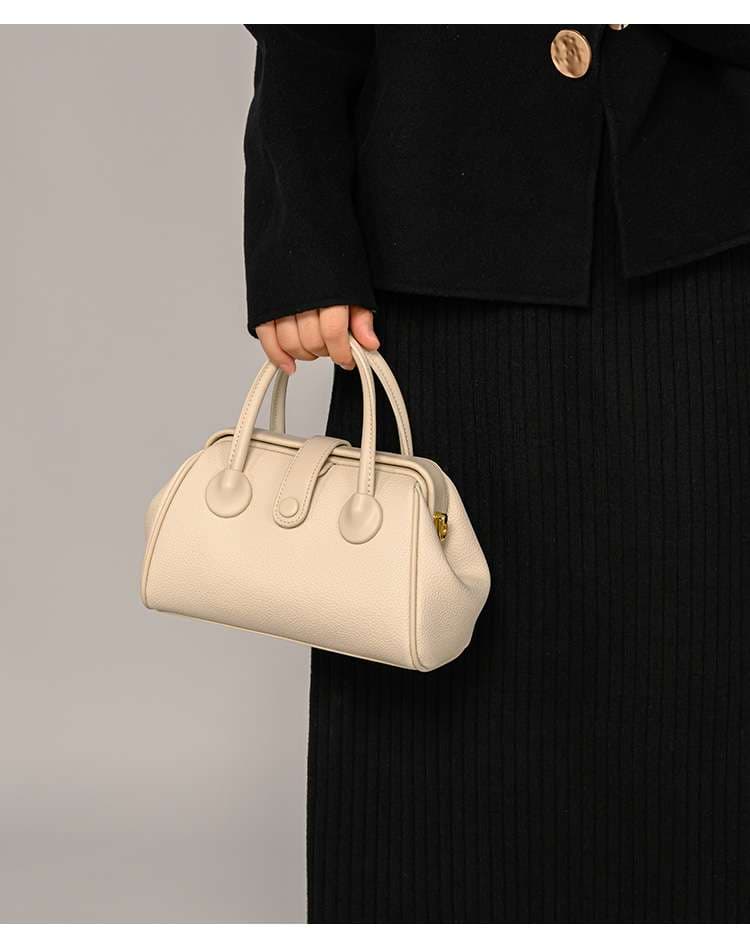 レザーバッグレディース シンプルミニボストンバッグ