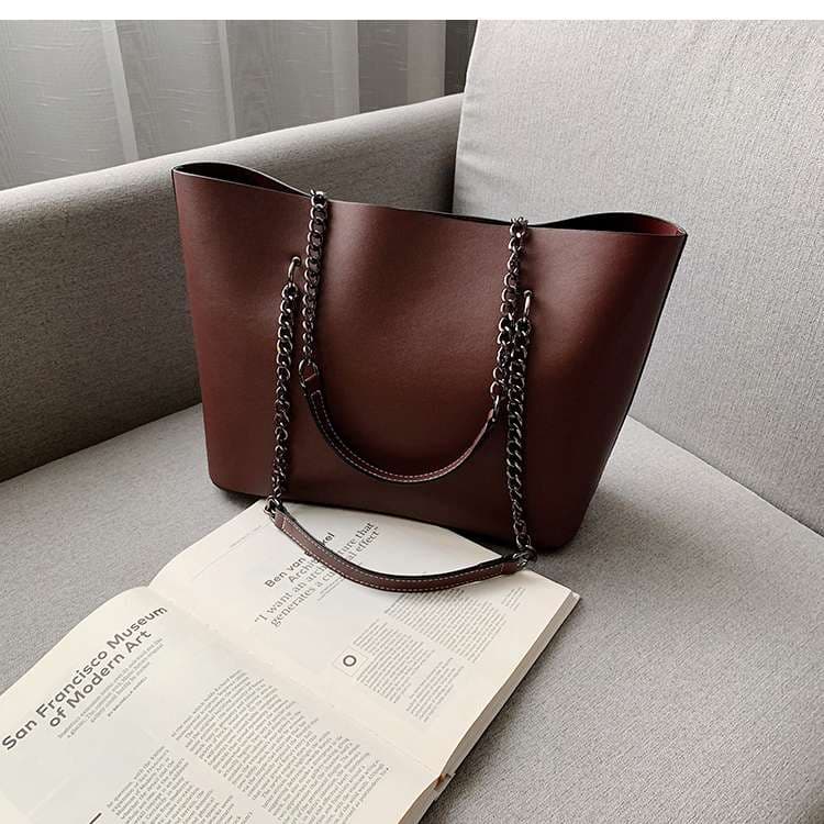 レザーバッグレディース チェーンハンドルトート