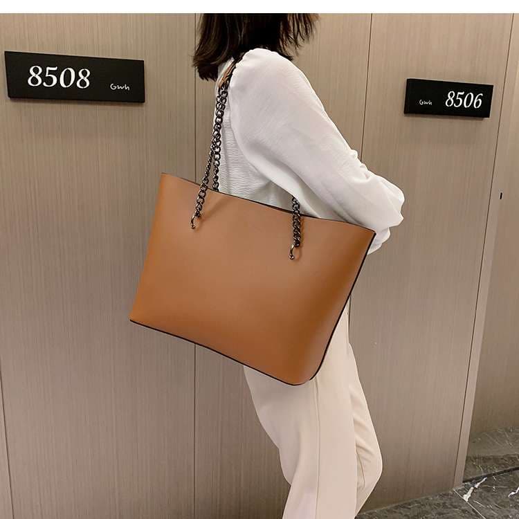 レザーバッグレディース チェーンハンドルトート