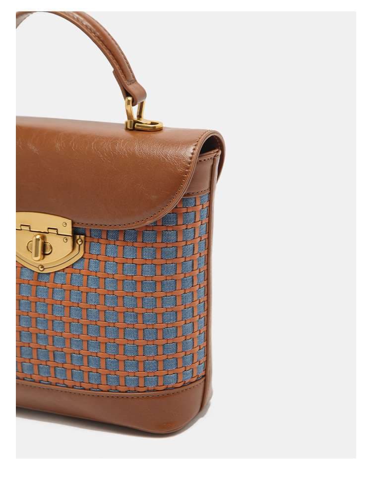 レザーバッグレディース 格子柄 ショルダーバッグ