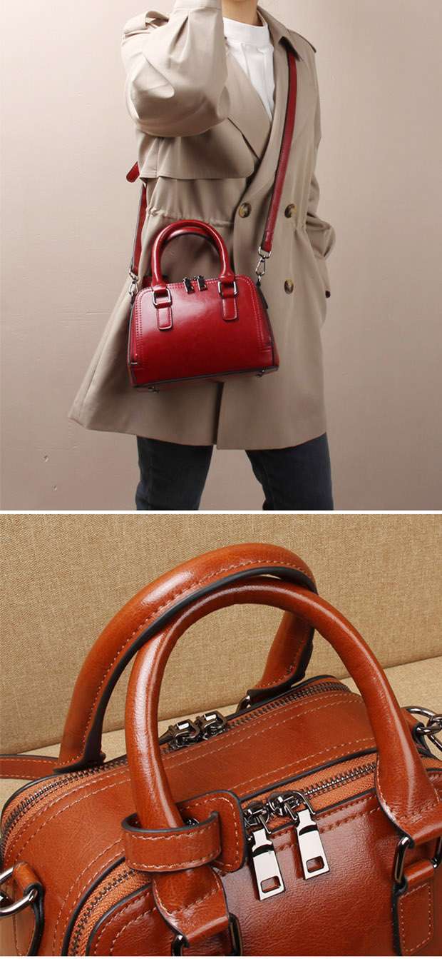 レザーバッグ ミニボストンショルダーバッグ