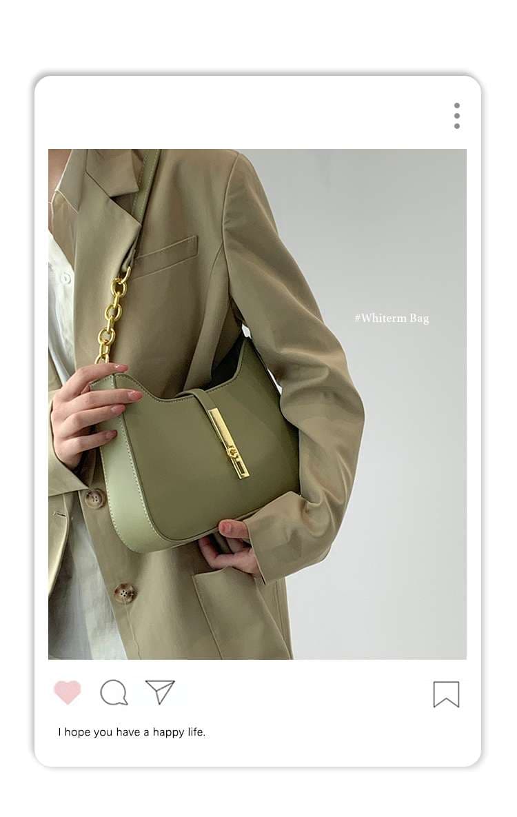 レザーバッグ エレガントチェーンハンドルショルダーバッグ