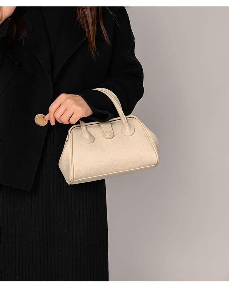 レザーバッグレディース シンプルミニボストンバッグ
