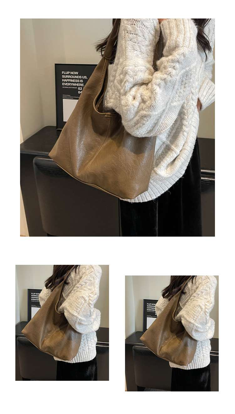 レザーバッグ シンプルショルダーバッグ