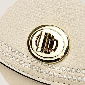 革バッグレディース 上品な真珠風装飾付き二重構造革製小型ハンドバッグ